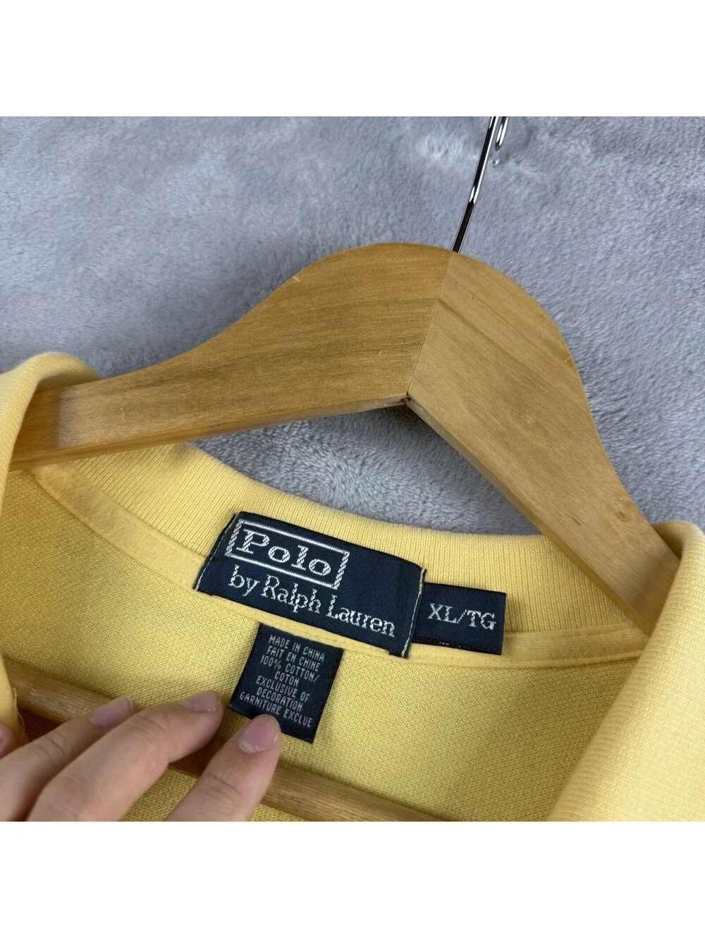 Polo Ralph Lauren Custom Fit Polo Shirt Mens XL Yellow Blue Pony Cotton Preppy